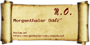 Morgenthaler Odó névjegykártya